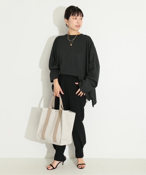 VERMEIL par iena(ヴェルメイユパーイエナ)の「【ESLOW/エスロー】クルーネックプルオーバー◆(Tシャツ/カットソー・レディース・ホワイト/ブラック/ボルドー・FREE)」の4枚目の写真