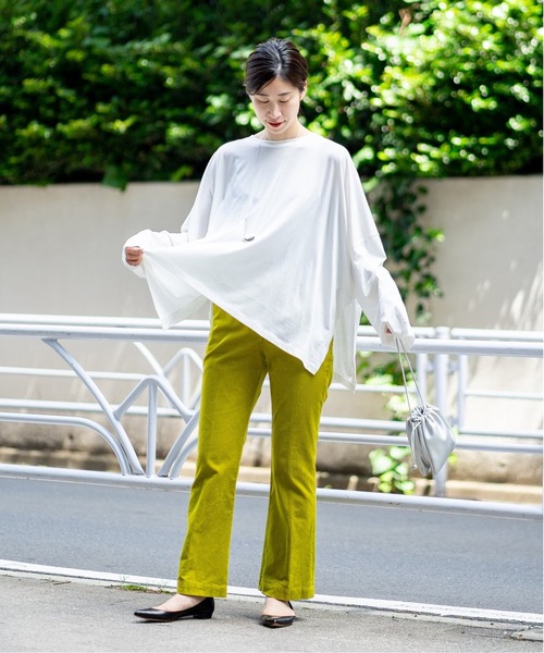 VERMEIL par iena(ヴェルメイユパーイエナ)の「【ESLOW/エスロー】クルーネックプルオーバー◆(Tシャツ/カットソー・レディース・ホワイト/ブラック/ボルドー・FREE)」の5枚目の写真