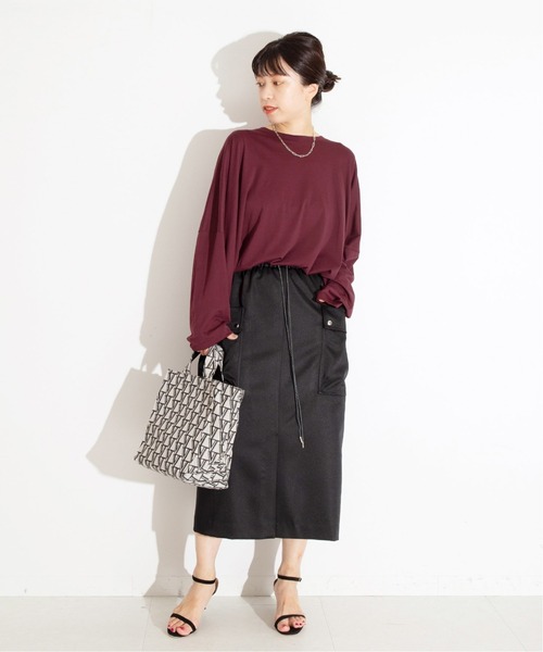 VERMEIL par iena(ヴェルメイユパーイエナ)の「【ESLOW/エスロー】クルーネックプルオーバー◆(Tシャツ/カットソー・レディース・ホワイト/ブラック/ボルドー・FREE)」の6枚目の写真