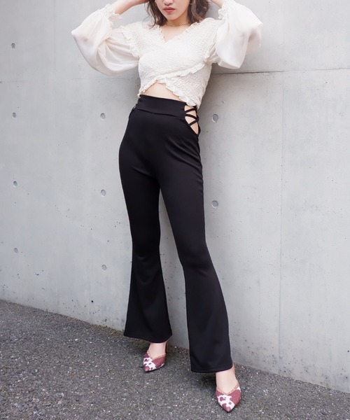 SPIRALGIRL（スパイラルガール）の「ギャザーカシュクールブラウス（シャツ/ブラウス・レディース・ブラック/オフホワイト/グリーン・FREE）」の21枚目の写真