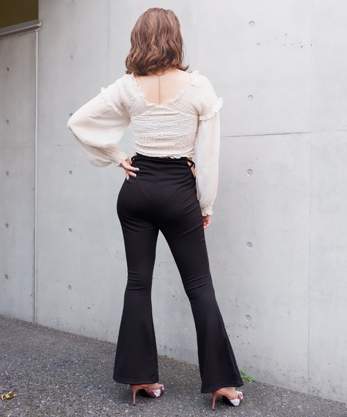 SPIRALGIRL（スパイラルガール）の「ギャザーカシュクールブラウス（シャツ/ブラウス・レディース・ブラック/オフホワイト/グリーン・FREE）」の16枚目の写真