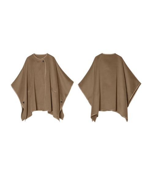 Re:EDIT（リエディ）の「カットメルトンチュニックポンチョコート（ポンチョ・レディース・ブラック/モカ/ベージュ・FREE）」の7枚目の写真