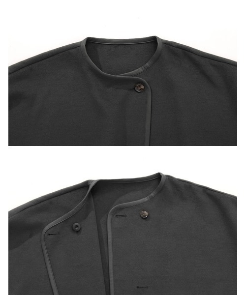 Re:EDIT（リエディ）の「カットメルトンチュニックポンチョコート（ポンチョ・レディース・ブラック/モカ/ベージュ・FREE）」の8枚目の写真