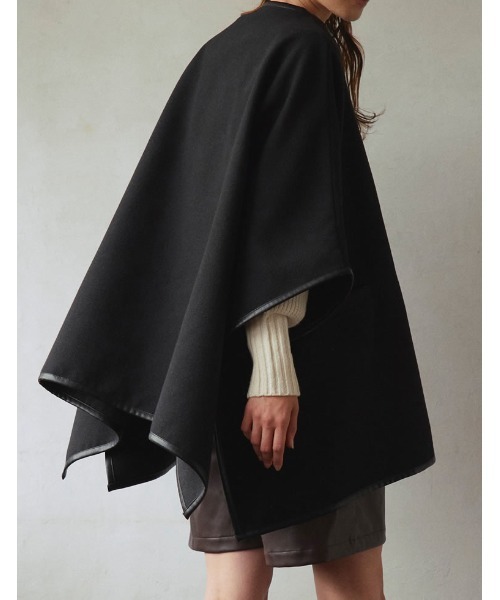 Re:EDIT（リエディ）の「カットメルトンチュニックポンチョコート（ポンチョ・レディース・ブラック/モカ/ベージュ・FREE）」の17枚目の写真