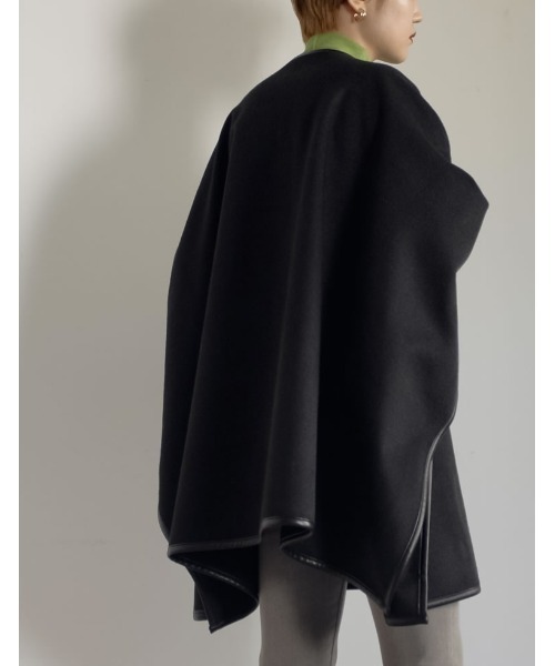 Re:EDIT（リエディ）の「カットメルトンチュニックポンチョコート（ポンチョ・レディース・ブラック/モカ/ベージュ・FREE）」の13枚目の写真