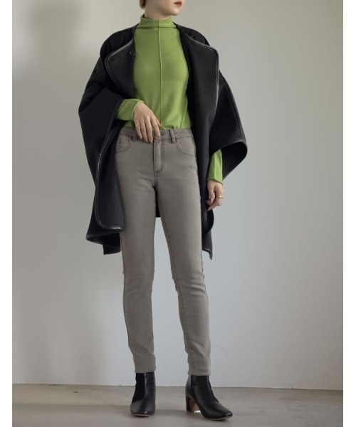 Re:EDIT（リエディ）の「カットメルトンチュニックポンチョコート（ポンチョ・レディース・ブラック/モカ/ベージュ・FREE）」の16枚目の写真