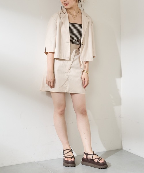 Chico（チコ）の「【SET UP対応】ウエストサイドリボンミニスカート（スカート・レディース・アイボリー/グレー系その他/ブラウン系その他/ブラック/グレー/チェック/ブラウン・FREE）」の13枚目の写真