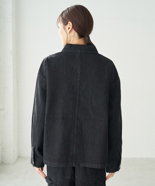 Dickies（ディッキーズ）の「【Dickies/ディッキーズ別注】デニムシャツブルゾン（デニムジャケット・レディース・ブラック・38）」の4枚目の写真