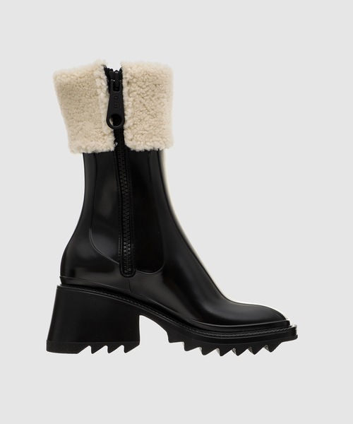 Chloe(クロエ)の「BETTY / PVC・シアリング レインブーツRAINBOOT SHEARLING(レインシューズ・レディース・ブラック・38/36/37/39)」の2枚目の写真