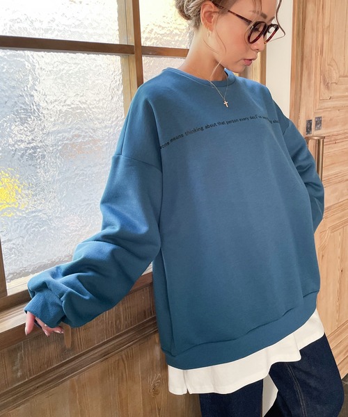 junoah（ジュノア）の「裏起毛ビッグシルエットトレーナー（スウェット・レディース・ホワイト/ブラック/ブルー/ブラウン/グレー・MEDIUM/LARGE/X-LARGE）」の16枚目の写真