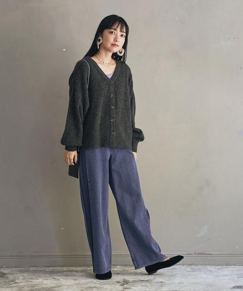 coen（コーエン）の「［洗える］モチフワ2WAYニット（カーディガン/ボレロ・レディース・オフホワイト/マスタード/ダークグレー・MEDIUM/LARGE）」の10枚目の写真