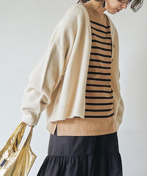 coen（コーエン）の「［洗える］モチフワ2WAYニット（カーディガン/ボレロ・レディース・オフホワイト/マスタード/ダークグレー・MEDIUM/LARGE）」の12枚目の写真