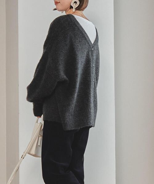 coen（コーエン）の「［洗える］モチフワ2WAYニット（カーディガン/ボレロ・レディース・オフホワイト/マスタード/ダークグレー・MEDIUM/LARGE）」の4枚目の写真