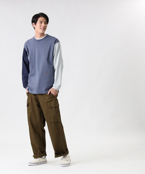 BACK NUMBER（バックナンバー）の「【BACK NUMBER】ビッグシルエットクレイジーパターンロンT（Tシャツ/カットソー・メンズ・ライトグレー/ブルー/ベージュ・S/L/M/XL）」の6枚目の写真