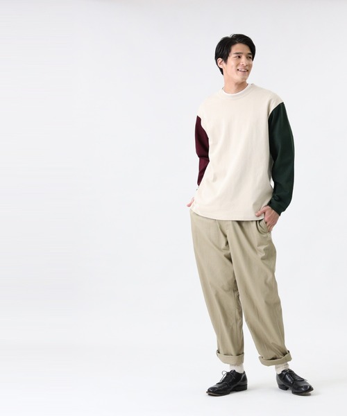 BACK NUMBER（バックナンバー）の「【BACK NUMBER】ビッグシルエットクレイジーパターンロンT（Tシャツ/カットソー・メンズ・ライトグレー/ブルー/ベージュ・S/L/M/XL）」の9枚目の写真