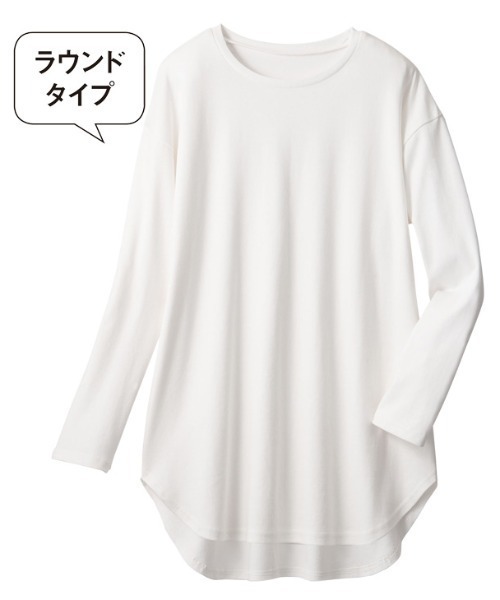GeeRA(ジーラ)の「選べる裾デザイン!綿100%吸湿発熱Tシャツ(Tシャツ/カットソー・レディース・ホワイト/ブラック/ホワイト系その他/ブラック系その他・SMALL/MEDIUM/LARGE/X-LARGE/XX-LARGE)」の9枚目の写真