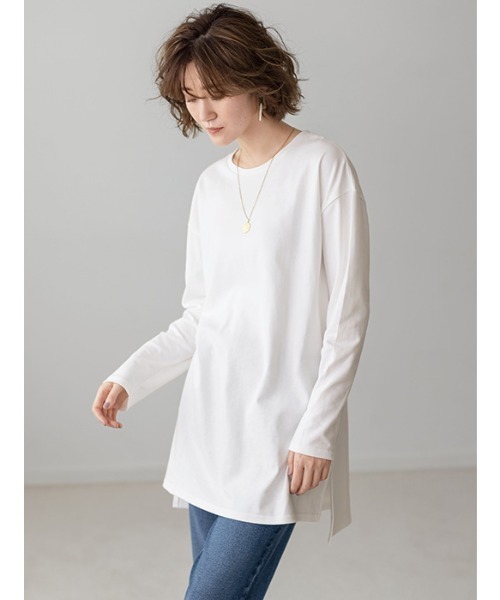 GeeRA(ジーラ)の「選べる裾デザイン!綿100%吸湿発熱Tシャツ(Tシャツ/カットソー・レディース・ホワイト/ブラック/ホワイト系その他/ブラック系その他・SMALL/MEDIUM/LARGE/X-LARGE/XX-LARGE)」の5枚目の写真