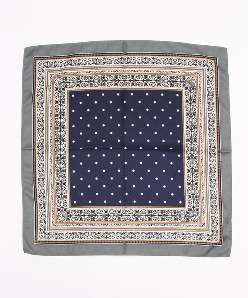 Te chichi TERRASSE（テチチテラス）の「ドット柄スカーフ（バンダナ/スカーフ・レディース・グレー/オレンジ・ﾌﾘ-）」の2枚目の写真