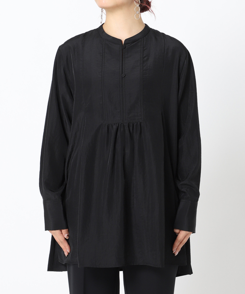 Simplicite（サンプリシテ）の「《追加》バックプリーツブラウス（Tシャツ/カットソー・レディース・ブラック/グレー/ネイビー/アイボリー/ホワイト・FREE）」の6枚目の写真