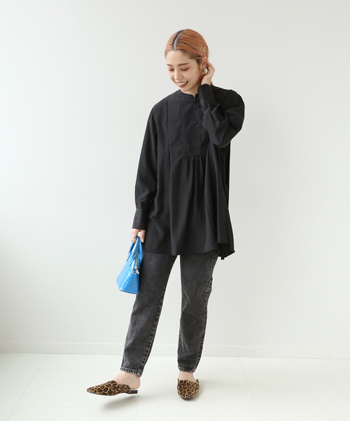 Simplicite（サンプリシテ）の「《追加》バックプリーツブラウス（Tシャツ/カットソー・レディース・ブラック/グレー/ネイビー/アイボリー/ホワイト・FREE）」の20枚目の写真