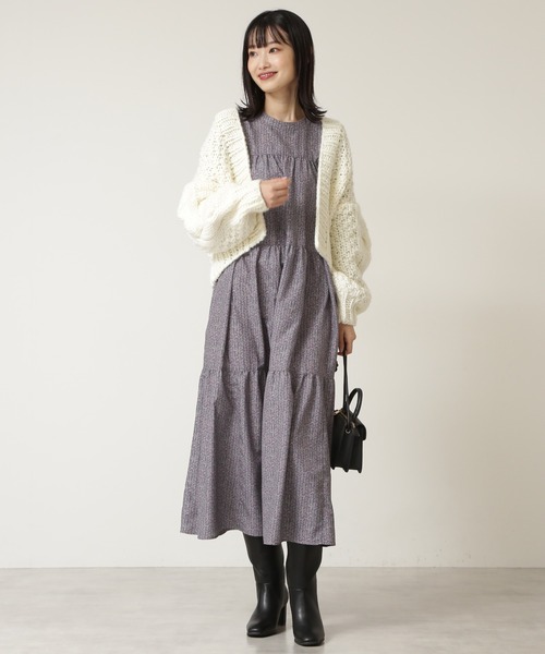 NATURAL BEAUTY BASIC（ナチュラルビューティーベーシック）の「ハンドニッティングカーデ（カーディガン/ボレロ・レディース・オフホワイト/ピンク/グリーン・MEDIUM）」の7枚目の写真