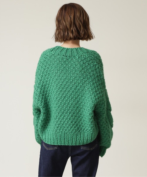 NATURAL BEAUTY BASIC（ナチュラルビューティーベーシック）の「ハンドニッティングカーデ（カーディガン/ボレロ・レディース・オフホワイト/ピンク/グリーン・MEDIUM）」の8枚目の写真