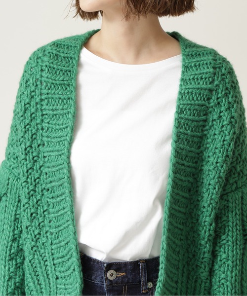 NATURAL BEAUTY BASIC（ナチュラルビューティーベーシック）の「ハンドニッティングカーデ（カーディガン/ボレロ・レディース・オフホワイト/ピンク/グリーン・MEDIUM）」の21枚目の写真