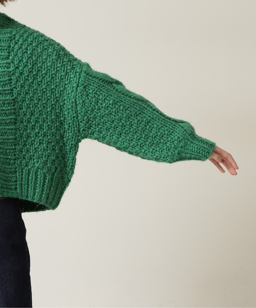 NATURAL BEAUTY BASIC（ナチュラルビューティーベーシック）の「ハンドニッティングカーデ（カーディガン/ボレロ・レディース・オフホワイト/ピンク/グリーン・MEDIUM）」の18枚目の写真