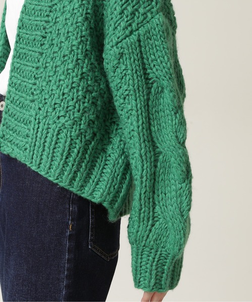 NATURAL BEAUTY BASIC（ナチュラルビューティーベーシック）の「ハンドニッティングカーデ（カーディガン/ボレロ・レディース・オフホワイト/ピンク/グリーン・MEDIUM）」の11枚目の写真
