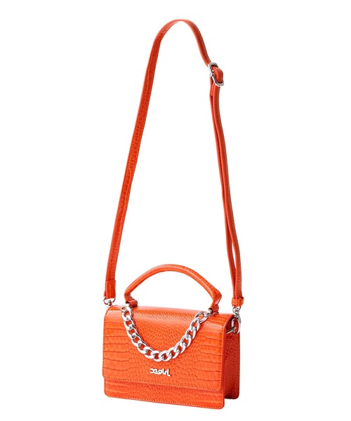 X-girl(エックスガール)の「FAUX CROC 2WAY MINI BAG(ショルダーバッグ・レディース・オレンジ/ブルー/ブラック/ピンク/ネイビー・ONE SIZE)」の14枚目の写真