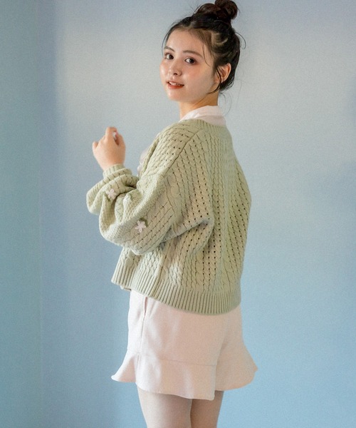 OLIVE des OLIVE（オリーブデオリーブ）の「お花刺繍カーディガン（カーディガン/ボレロ・レディース・ブラック/ブルー/ミント/オフホワイト・FREE）」の14枚目の写真