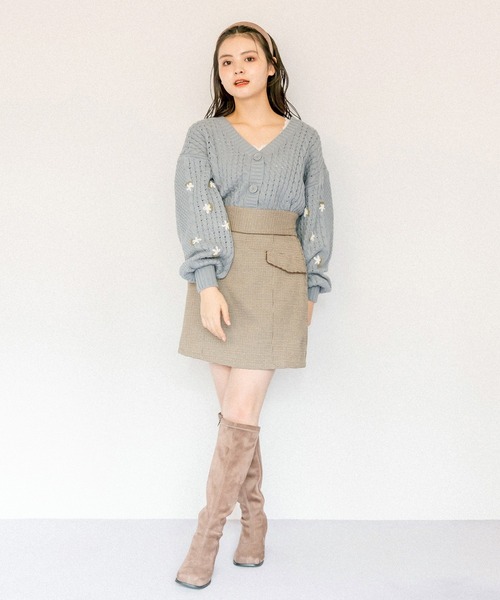 OLIVE des OLIVE（オリーブデオリーブ）の「お花刺繍カーディガン（カーディガン/ボレロ・レディース・ブラック/ブルー/ミント/オフホワイト・FREE）」の20枚目の写真