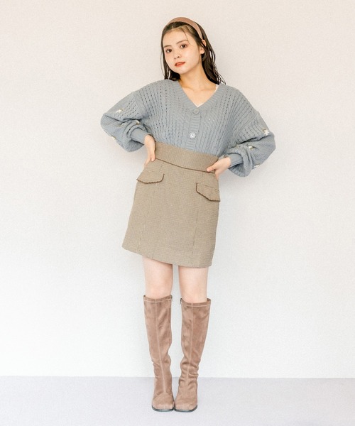 OLIVE des OLIVE（オリーブデオリーブ）の「お花刺繍カーディガン（カーディガン/ボレロ・レディース・ブラック/ブルー/ミント/オフホワイト・FREE）」の22枚目の写真