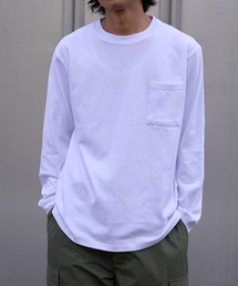 【GOODWEAR】袖リブ ポケット付き L/S TEE ヘビーウェイトUSAコットン 長袖Tシャツ 無地ロンT 2W7-8518
