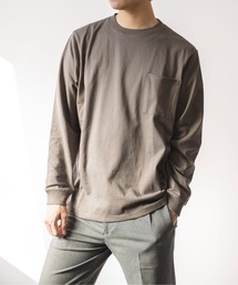 【GOODWEAR】袖リブ ポケット付き L/S TEE ヘビーウェイトUSAコットン 長袖Tシャツ 無地ロンT 2W7-8518