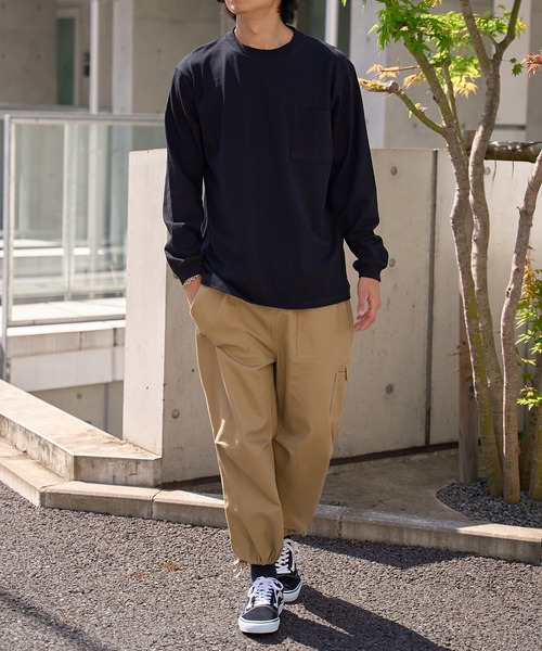 Goodwear(グッドウェア)の「【GOODWEAR】袖リブ ポケット付き L/S TEE ヘビーウェイトUSAコットン 長袖Tシャツ 無地ロンT 2W7-8518(Tシャツ/カットソー・メンズ・ベージュ/カーキ/ブラック/グレイッシュベージュ/ホワイト/ネイビー/チャコールグレー/ダークグリーン・L/XL/M)」の21枚目の写真