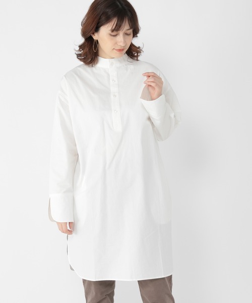 studio CLIP（スタディオクリップ）の「WFｽﾀﾝﾄﾞﾈｯｸTUOP（ワンピース・レディース・オフホワイト/ベージュ・FREE）」の2枚目の写真