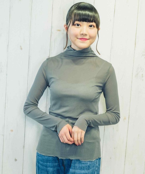 Clice de Paris(クリシェドゥパリス)の「K/シースルータートル(Tシャツ/カットソー・レディース・グレー/カーキ・ONESIZE)」の11枚目の写真