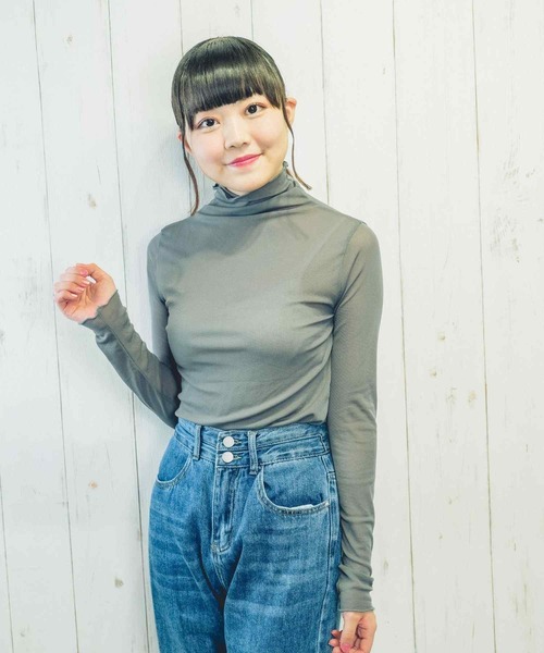 Clice de Paris(クリシェドゥパリス)の「K/シースルータートル(Tシャツ/カットソー・レディース・グレー/カーキ・ONESIZE)」の8枚目の写真