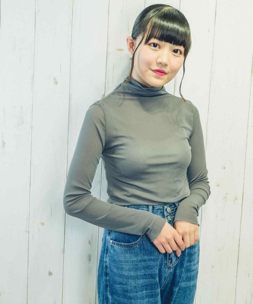 Clice de Paris(クリシェドゥパリス)の「K/シースルータートル(Tシャツ/カットソー・レディース・グレー/カーキ・ONESIZE)」の22枚目の写真