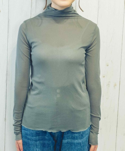 Clice de Paris(クリシェドゥパリス)の「K/シースルータートル(Tシャツ/カットソー・レディース・グレー/カーキ・ONESIZE)」の9枚目の写真