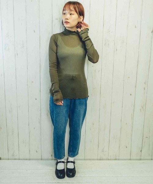 Clice de Paris(クリシェドゥパリス)の「K/シースルータートル(Tシャツ/カットソー・レディース・グレー/カーキ・ONESIZE)」の14枚目の写真