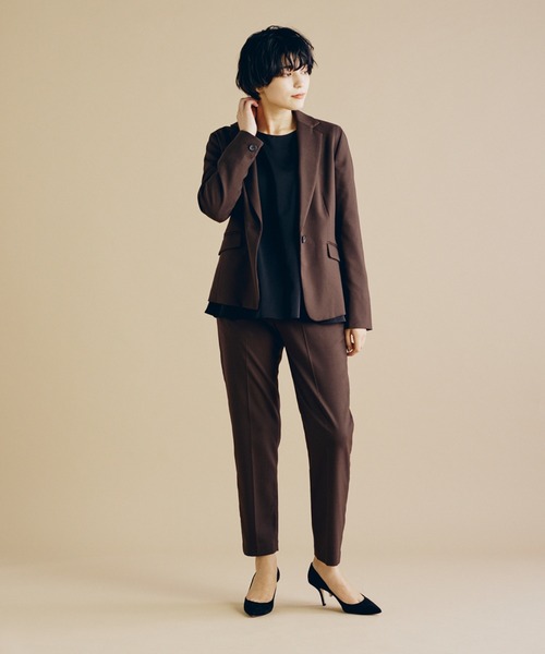 CLEARIMPRESSION (クリアインプレッション)の「ウールライク起毛テーパードパンツ(その他パンツ・レディース・ダークブラウン/杢グレー・11号/9号/7号)」の2枚目の写真