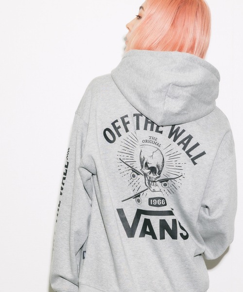 VANS（バンズ）の「VANS/バンズ  M VANS SK8 SKULL HOODIE パーカー 袖プリント バックプリント フーディー パイル（パーカー・メンズ・ブラック/ヘザーグレー/ベージュ・XL/M/L）」の2枚目の写真