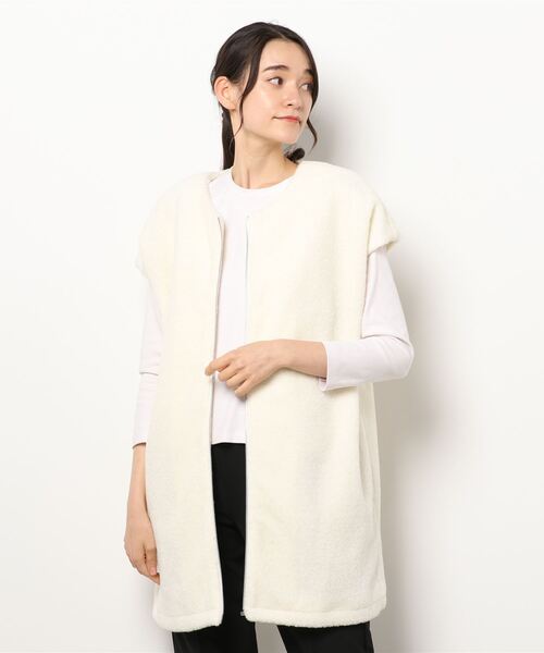 DouDou(ドゥドゥ)の「ボアベスト(ベスト・レディース・アイボリー/ブラック・FREE)」の12枚目の写真