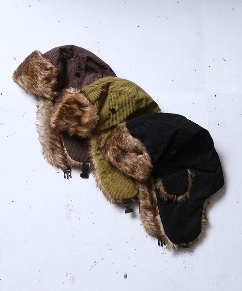 SPINNS(スピンズ)の「コーデュロイ アビエーターキャップ(キャップ・メンズ・カーキ/ブラック/ブラウン・ONESIZE)」の6枚目の写真