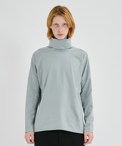 ATTACHMENT(アタッチメント)の「STUDIOUS別注 モクロディスウェードタートルカットソー/EX.mokurodhi suede turtle cutsew(Tシャツ/カットソー・メンズ・ライトグレー/ブラック/オフホワイト/カーキ・1/2)」の13枚目の写真