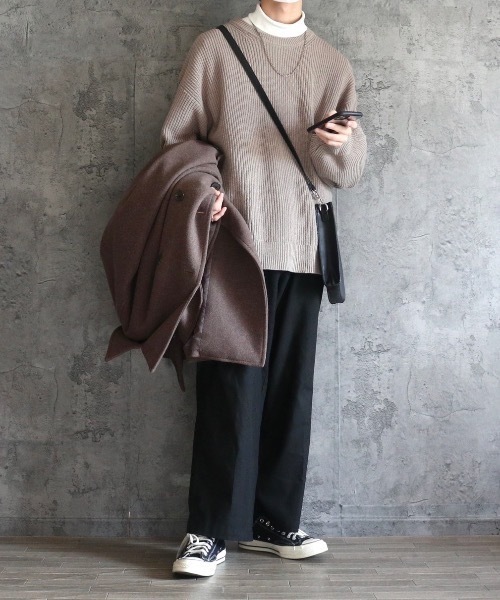 CLEL(クレイル)の「【CLEL】Balloon Sleeve Crew Neck Knit / バルーン袖クルーネックニット(ニット/セーター・メンズ・ダークグレー/グレイッシュベージュ/ライトグレー/アイボリー/ダークグリーン・S/M/L)」の15枚目の写真