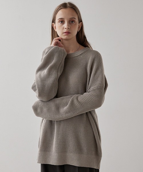 CLEL(クレイル)の「【CLEL】Balloon Sleeve Crew Neck Knit / バルーン袖クルーネックニット(ニット/セーター・メンズ・ダークグレー/グレイッシュベージュ/ライトグレー/アイボリー/ダークグリーン・S/M/L)」の21枚目の写真