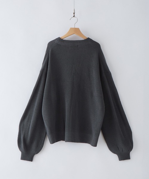 CLEL】Balloon Sleeve Crew Neck Knit / バルーン袖クルーネック
